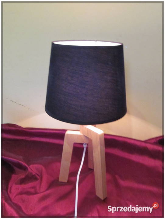 Lampa nocna stołowa drewniana LOFT geometria 45 Poznań