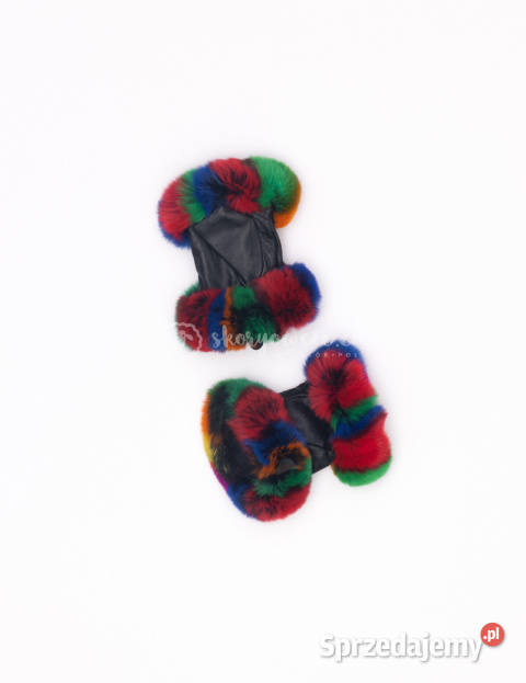 Rękawiczki damskie skórzane bez palcy mitenki z