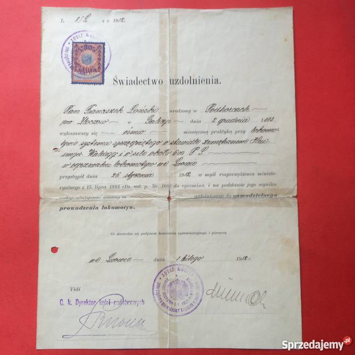 768 Świadectwo Uzdolnienia Łoński zachodniopomorskie