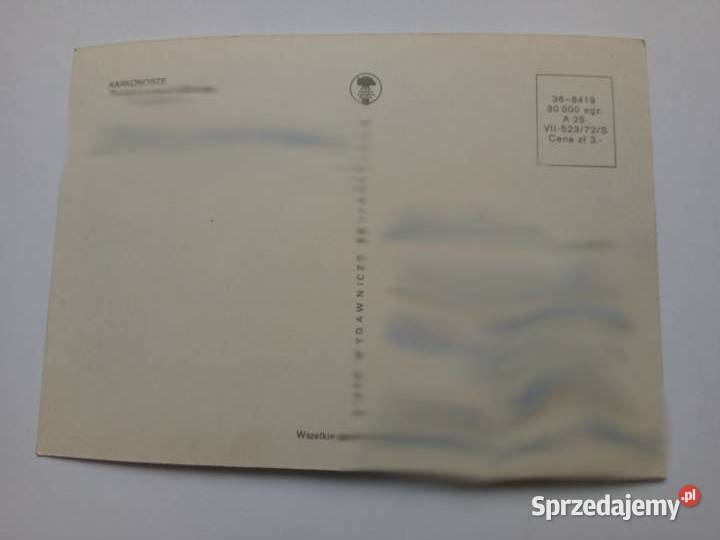 Pocztówka Karkonosze 1972r PRLu Dąbrowa Górnicza
