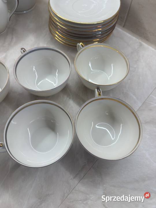 Zestaw kawowy Ecru Shumann arzberg Bavaria 8 Porcelana i szkło lubelskie Biłgoraj