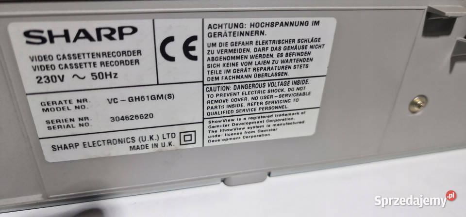 Video magnetowid Sharp VCGH61 VHS wielkopolskie