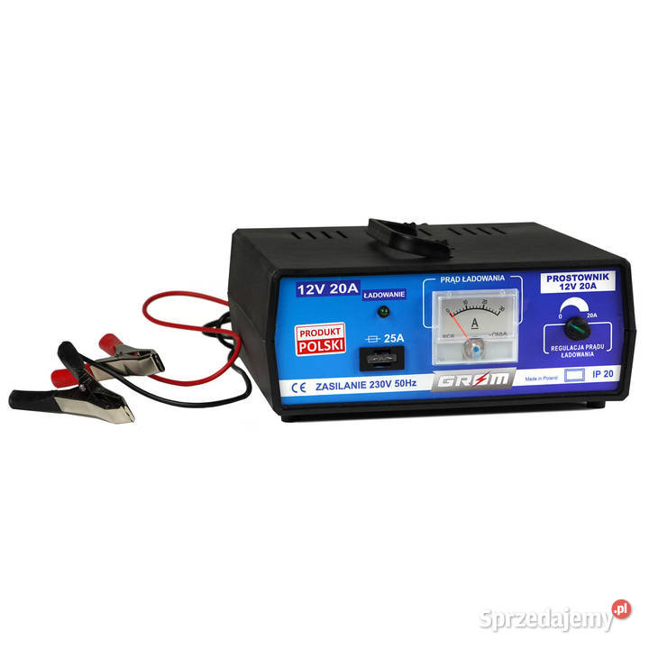 Prostownik z regulacją ładowania GROM 12V 20A Legionowo sprzedam