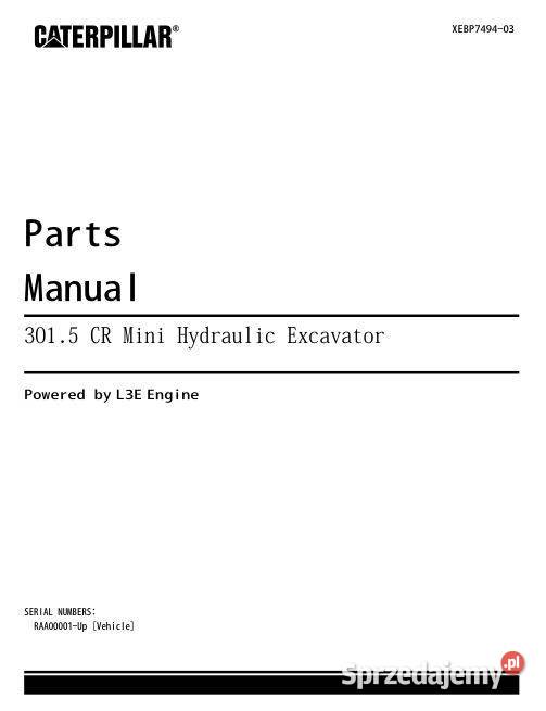 Caterpillar 3015CR katalog czesci zamiennych Kielce