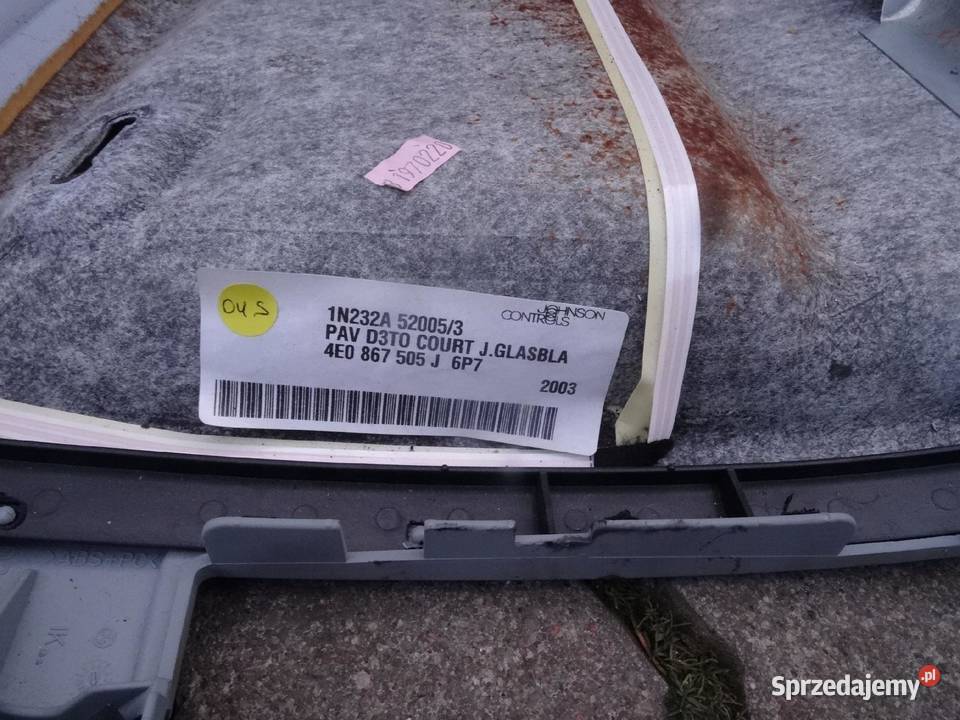 AUDI A8 D3 PODSUFITKA PLATIN 4E0867505J osobowe wielkopolskie Przemęt
