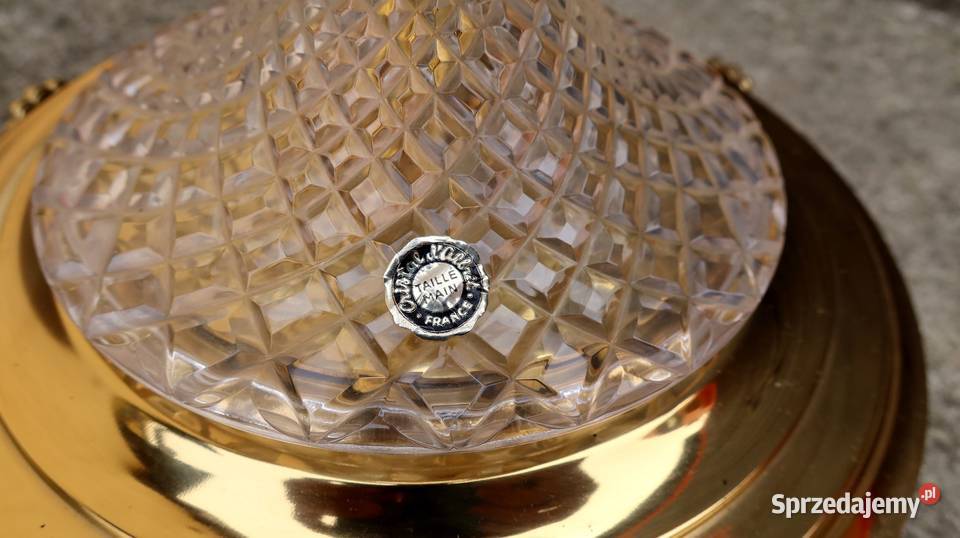 Unikatowa Stojąca Mosiężna Lampa z Kryształem