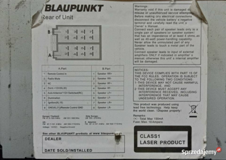 BLAUPUNKT CUPERTINO 220 Car audio