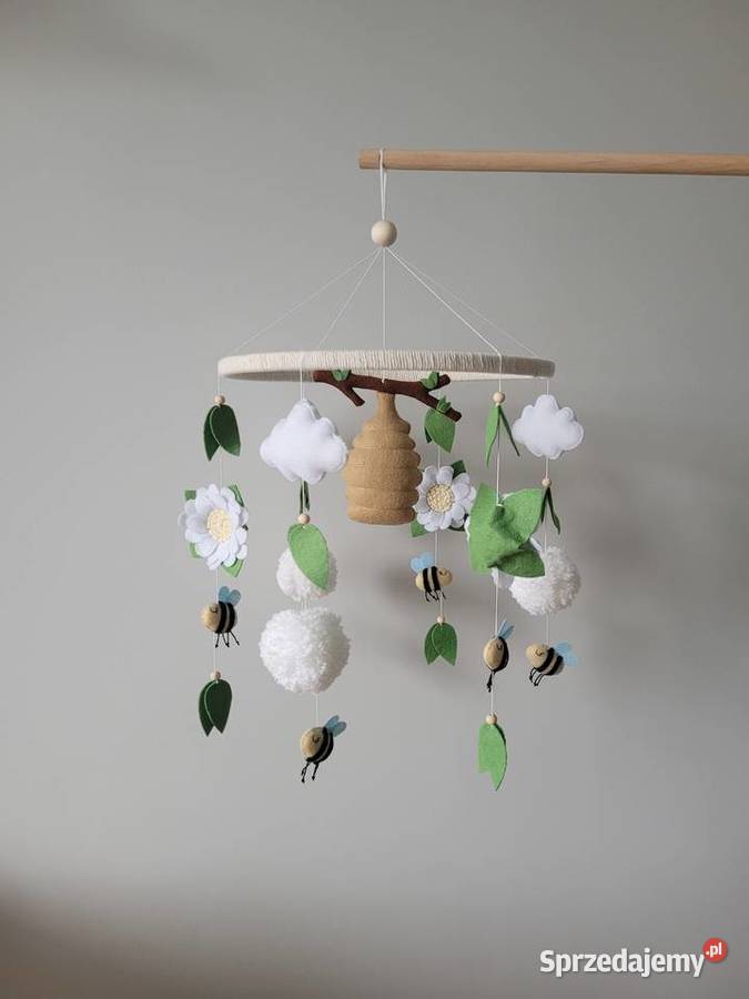 Karuzela do łóżeczka z filcu Pszczółki