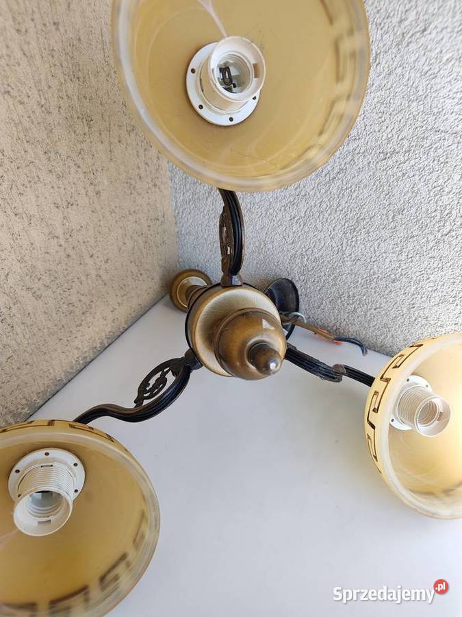 Żyrandol trzyramienny mosiężny E27 oprawa warmińsko-mazurskie Olecko