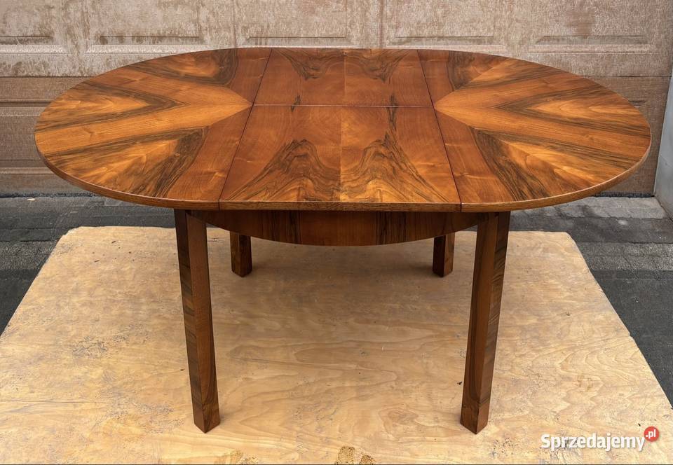 Stół Okrągły Orzech 110 Art Deco Gwiazda