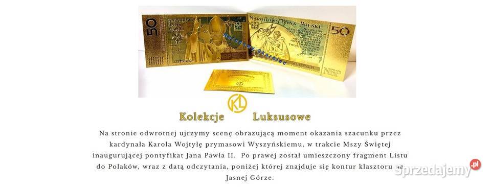 ZŁOTY BANKNOT 24 karat CERTYFIKAT śWIĘTY JAN Katowice sprzedam