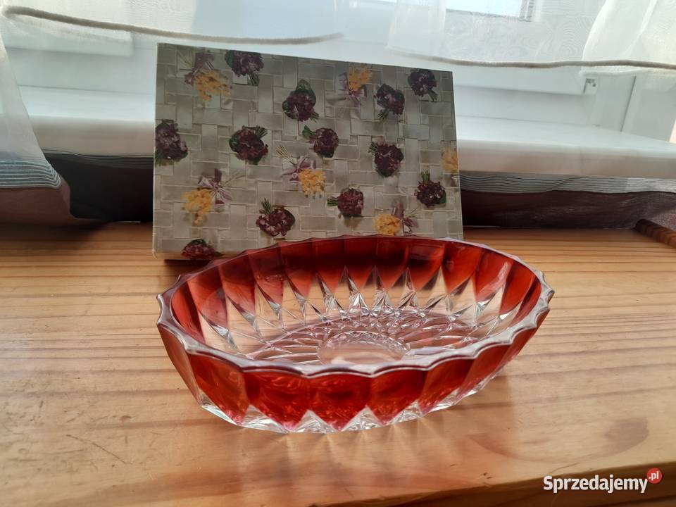 Salaterka kryształowa misa Ruby Flash Kostrzyn nad Odrą