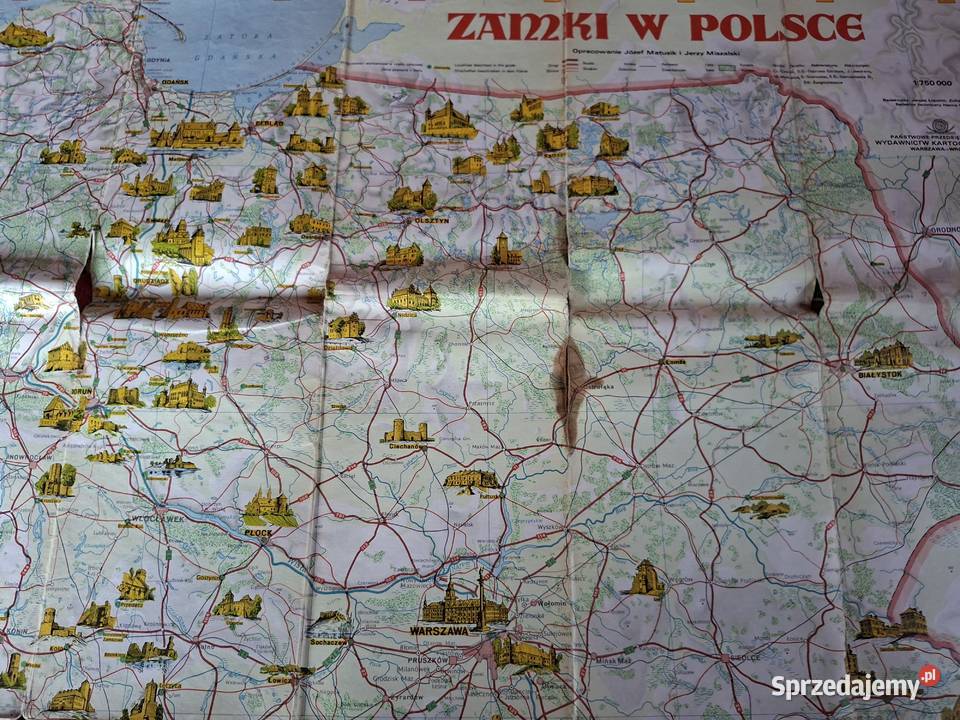 Zamki w Polsce mapa 1750 000 Mapy i przewodniki małopolskie Kraków