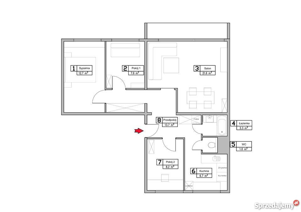 NOWOCZESNE MIESZKANIE 4 POKOJOWE WŁAŚCICIELA 3 piętra i więcej Tarnów sprzedam