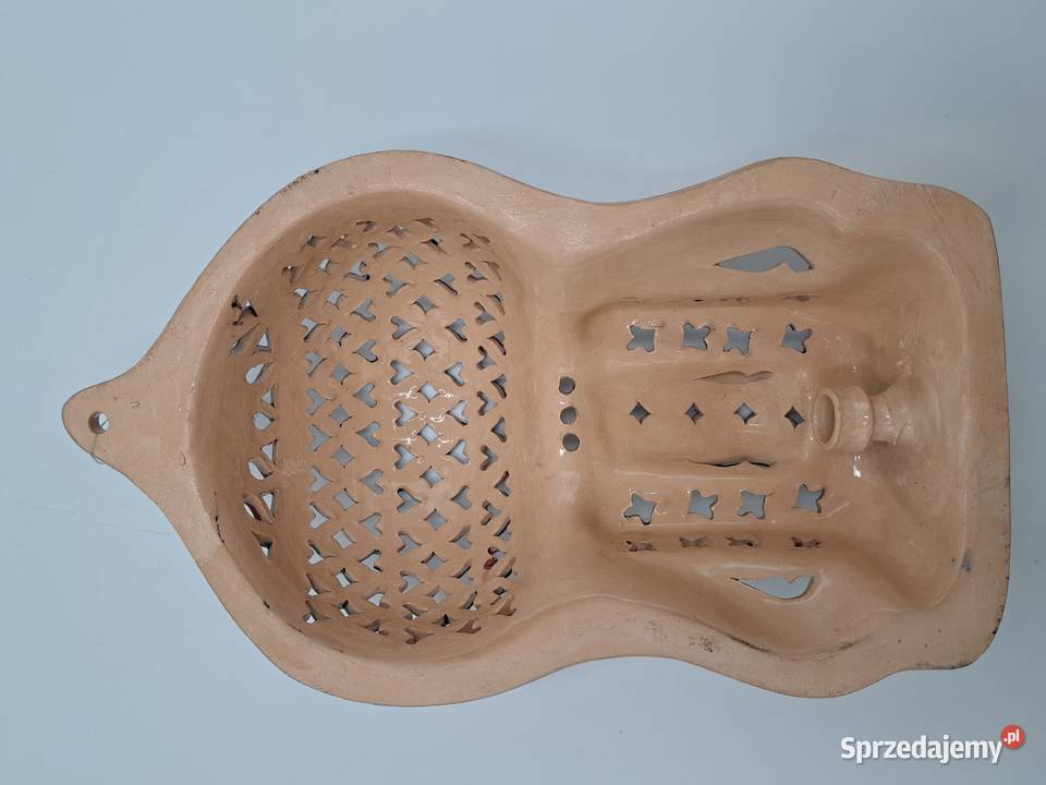 Kinkiet świecznik ceramiczny ścienny ażurowy wielokolorowy Olkusz