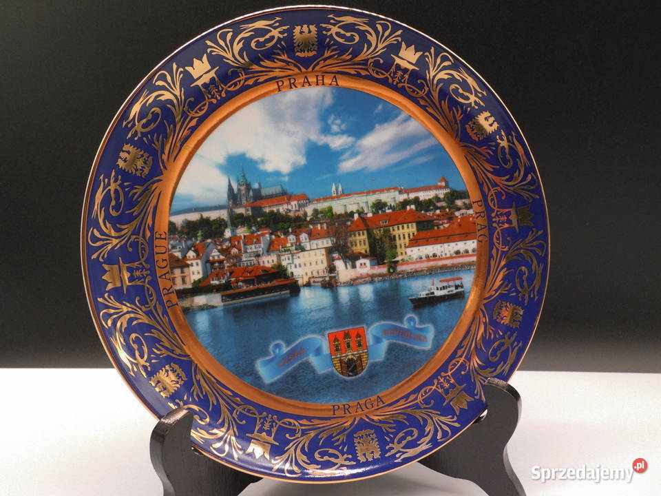 Porcelanowy talerz pamiątka z Pragi stolicy Raszków