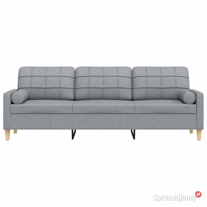 3osobowa sofa z poduszkami jasnoszara 210 obita mazowieckie Warszawa