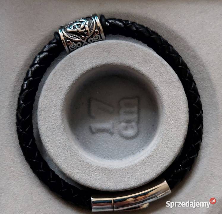 BRANSOLETKA RUNA TRIQUETRA STAL NIERDZEWNA SKÓRA Lublin