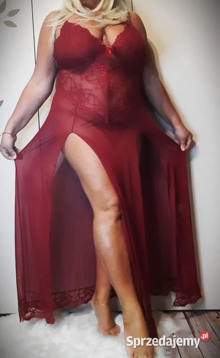 zmysłowa koszulka długa czerwona burgund Warszawa sprzedam