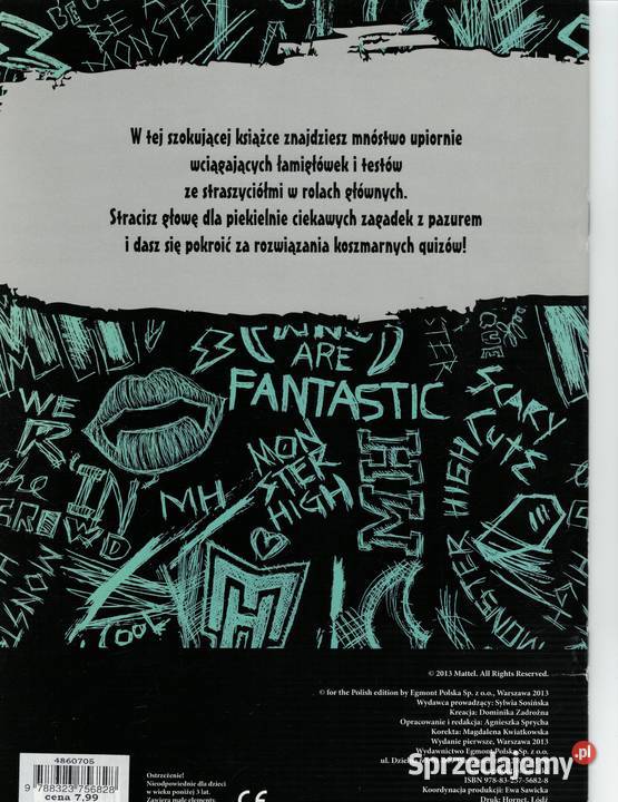 MONSTER HIGH upiornie interesujące postacie Książki dla dzieci Warszawa sprzedam