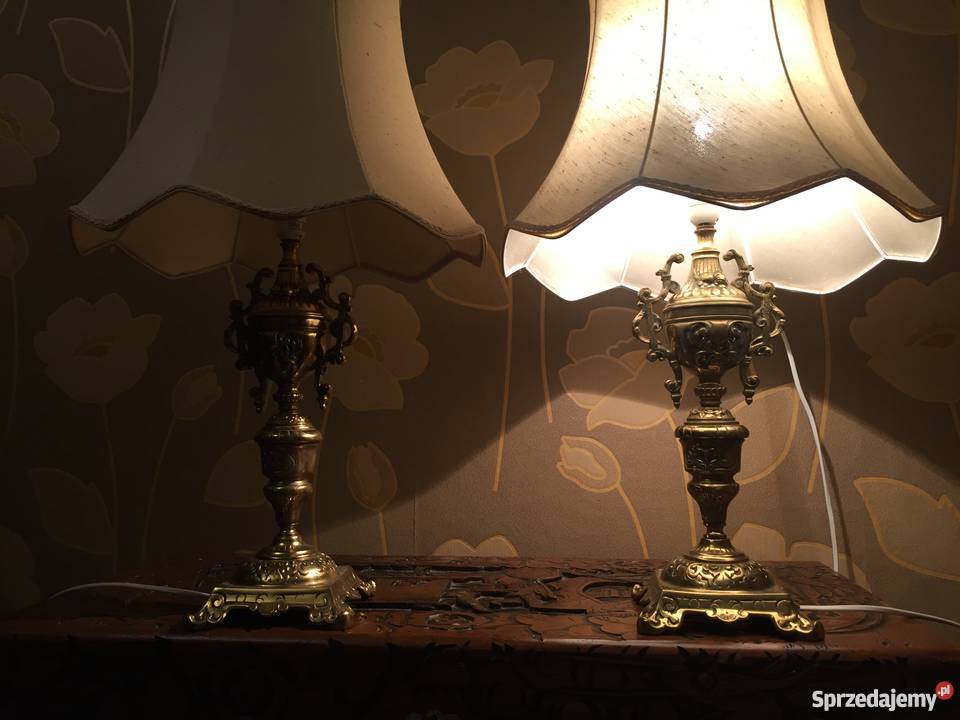 2 Piękne zabytkowe lampy z mosiądzu Chechło sprzedam