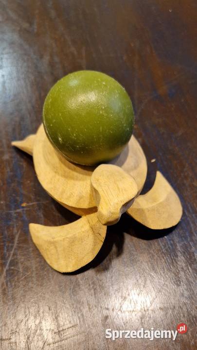 Stara ZABAWKA z drewna ŻÓŁW ręczna pracarzeźba Lublin sprzedam