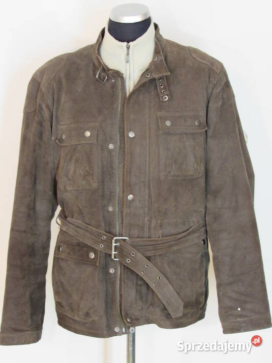 KURTKA SKÓRZANA MĘSKA ZAMSZOWA F GRANT Moda i Styl Biała