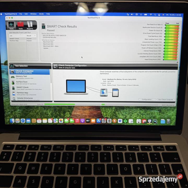Dysk SSD Apple 512GB Samsung 100 Kondycji A1465 Pojemność 500 mazowieckie Warszawa