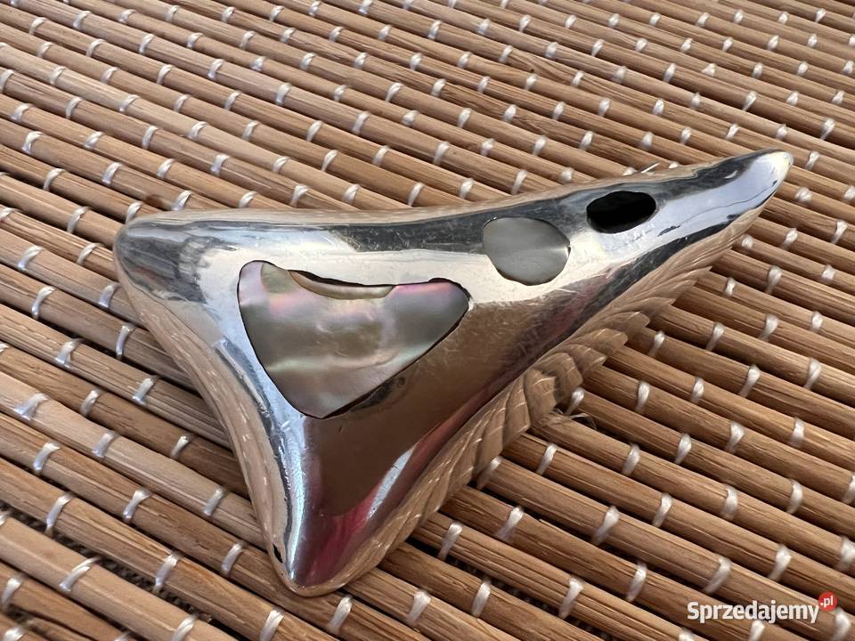 Srebrna brosza broszka muszla abalone onyks srebro Warszawa