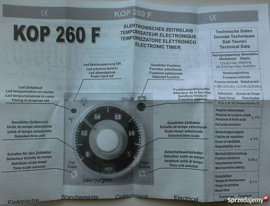 Przekaźnik czasowy KOP 260 F SaiaBurgess śląskie Zabrze