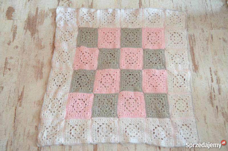 Kocyk na szydełku dziewczynki chłopca Środa Wielkopolska