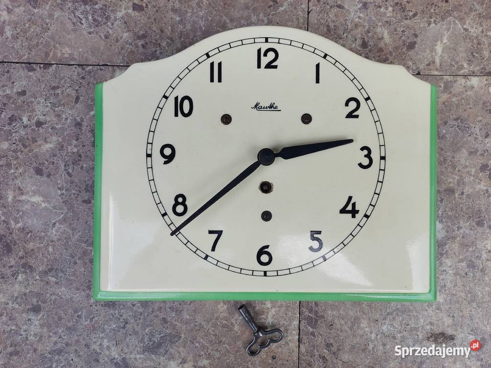 124 Stary zegar kuchenny ceramiczny Mauthe pomorskie