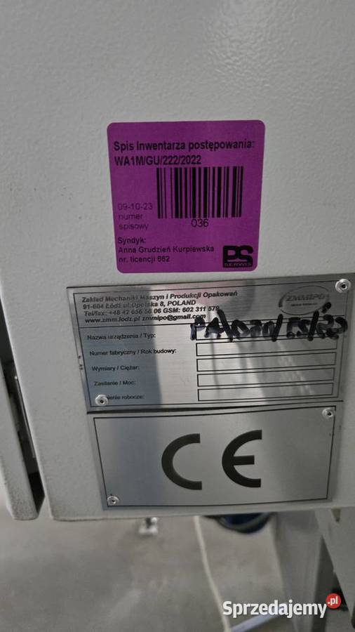Pakowarka półautomatyczna ZMMiPO Łosice sprzedam