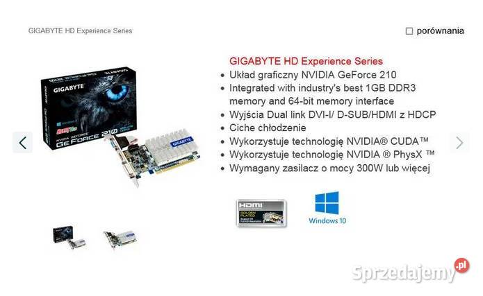 Ge Force 210 slim 1GB64bit PCIE GVN210SL1G pasywne Komputery i Akcesoria Gdańsk