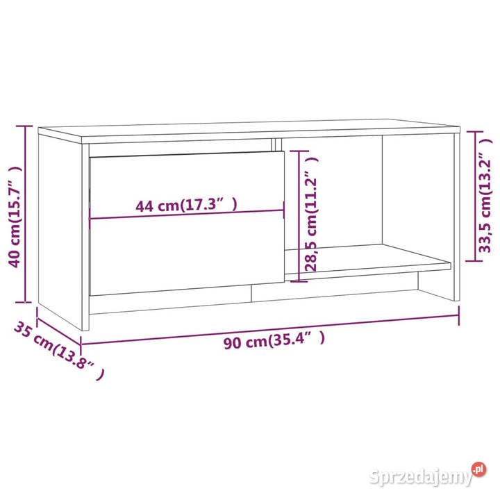 Szafka pod TV szarość betonu 90x35x40 WM809786 Warszawa