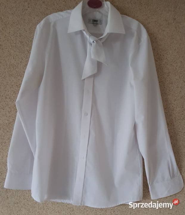 koszula biała z kołnierzykiem damska męska slim