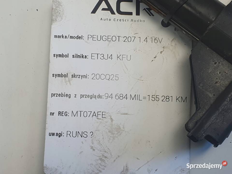 CEWKA ZAPŁONOWA Peugeot 207 14 16V KFU Rudka
