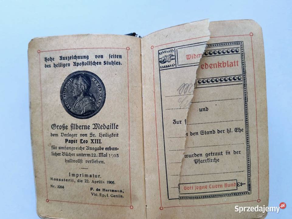 Star modlitewnik w jniemieckim 1908 r Rybnik