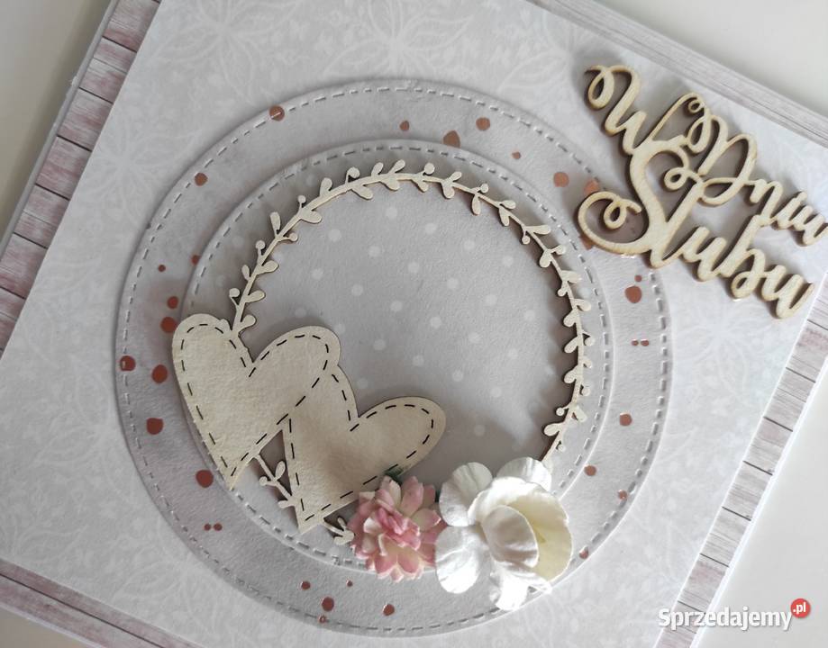 Kartka okolicznościowa ręcznie robiona na ślub łódzkie Łódź
