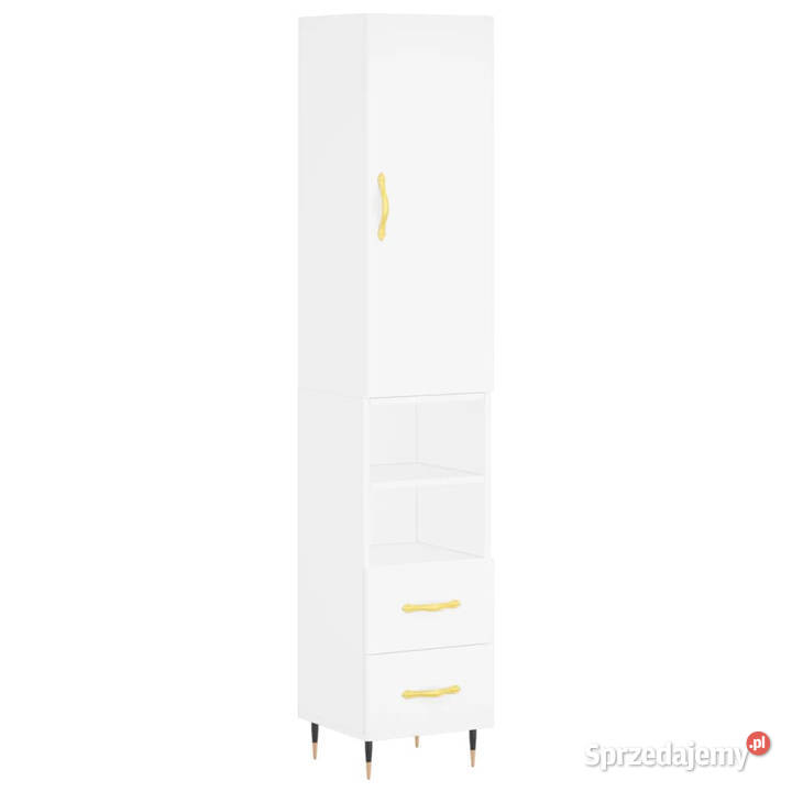 Wysoka szafka biała 345x34x180 materiał Warszawa