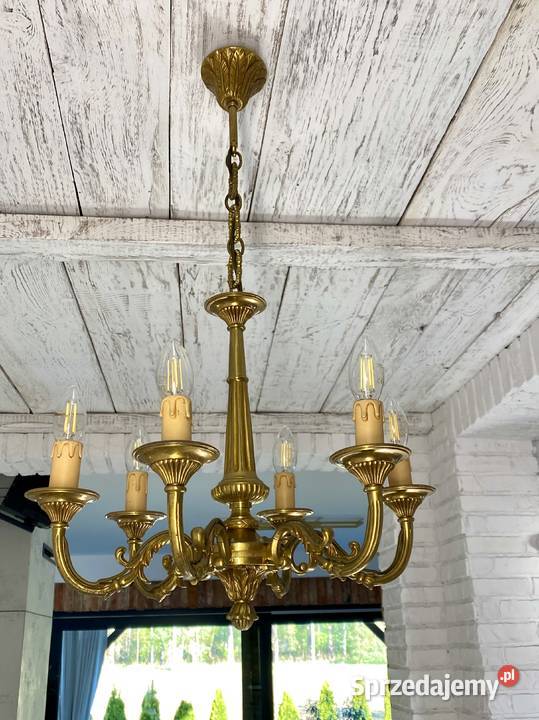 Francuski Żyrandol 27 mosiądz 6ram Antyk małopolskie Kraków