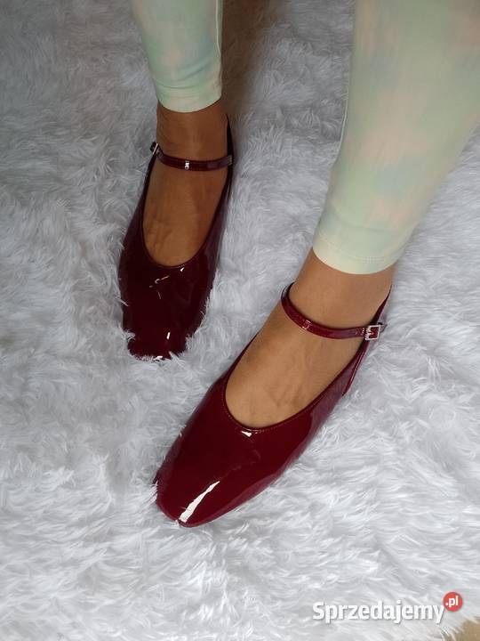 4041 Bordowe Baleriny wieczorowe z zapięciem małopolskie Kraków