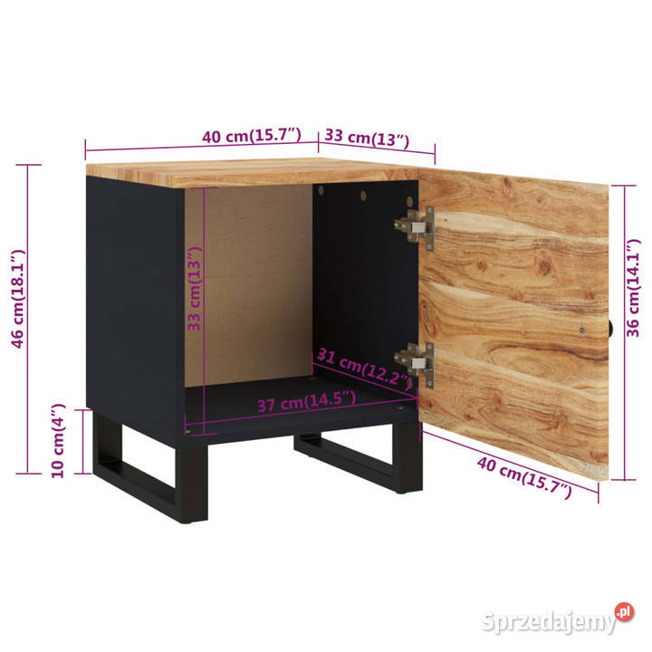 Szafka nocna 40x33x46 lite drewno akacjowe Warszawa