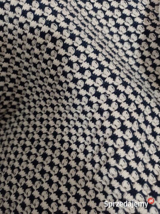 36S ZARA Krótka granatowy bluzka dzianinowa z