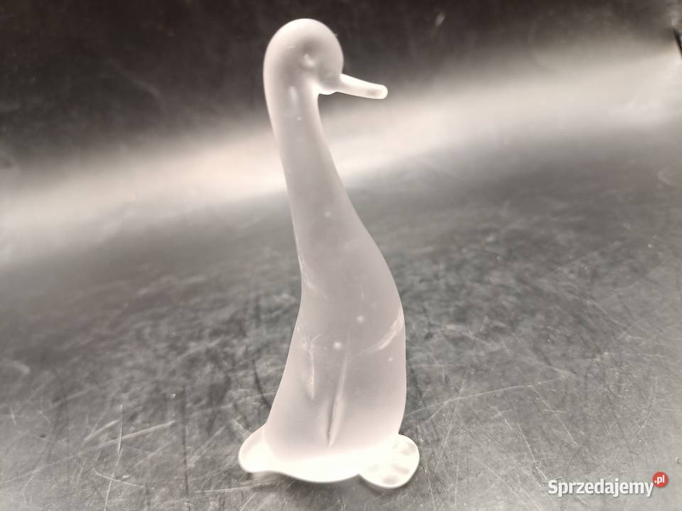 Szkło matowe ptak gąska gęś figurka Zamość