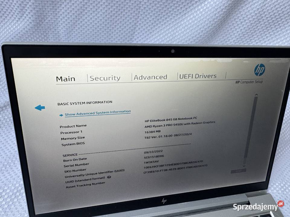 Laptop HP G8 845 AMD ryzen 3 Pro 5450U 16GB RAM Kraków