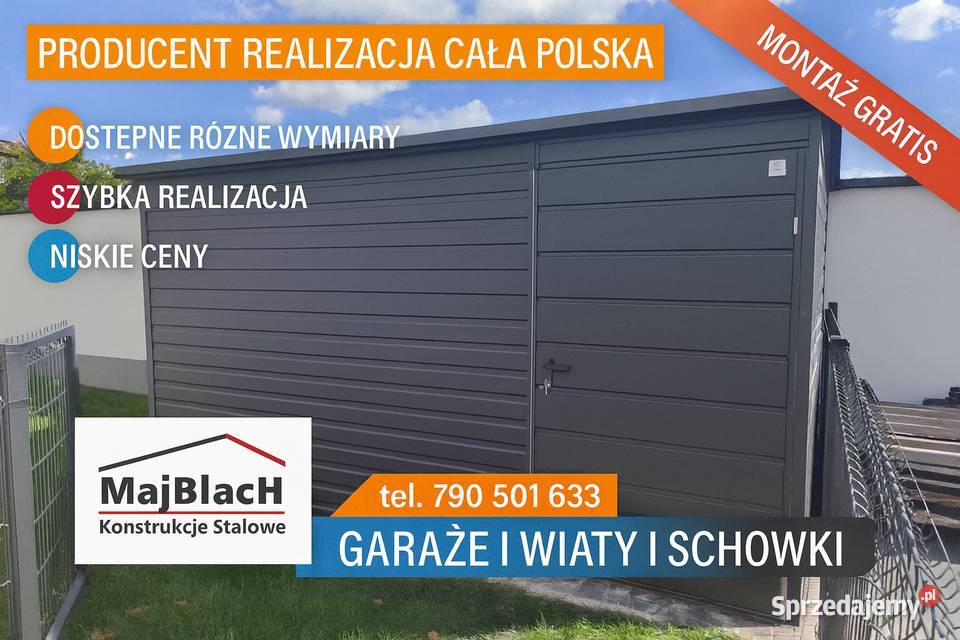 Mała Wiatka ogrodowa GARAŻ BLASZANY Schowek Elbląg