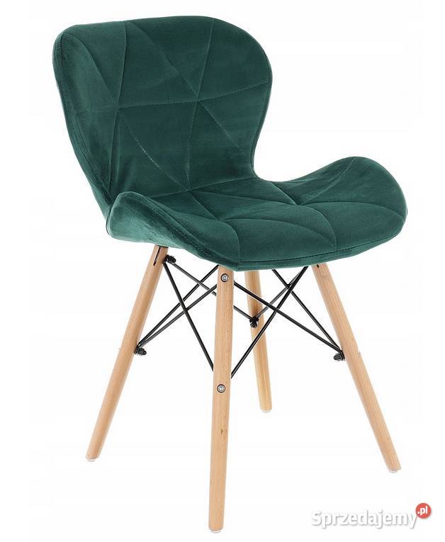 KRZESŁO DESIGN DSW zielone niebieskie WELUROWE