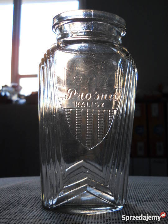 stary przedwojenny słoik szklany dżemie PROSNA Warszawa