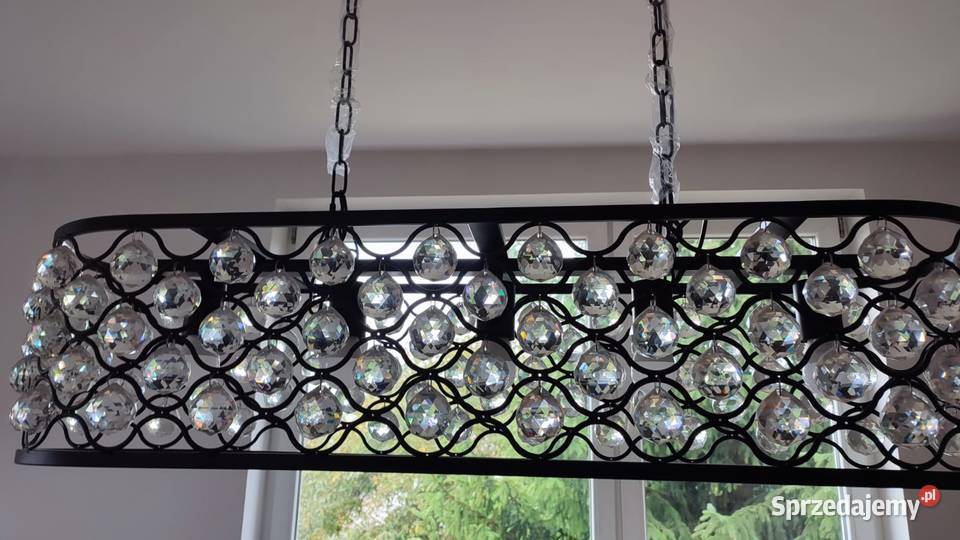 Nowoczesny żyrandol kryształowy czarny black Lampy wiszące
